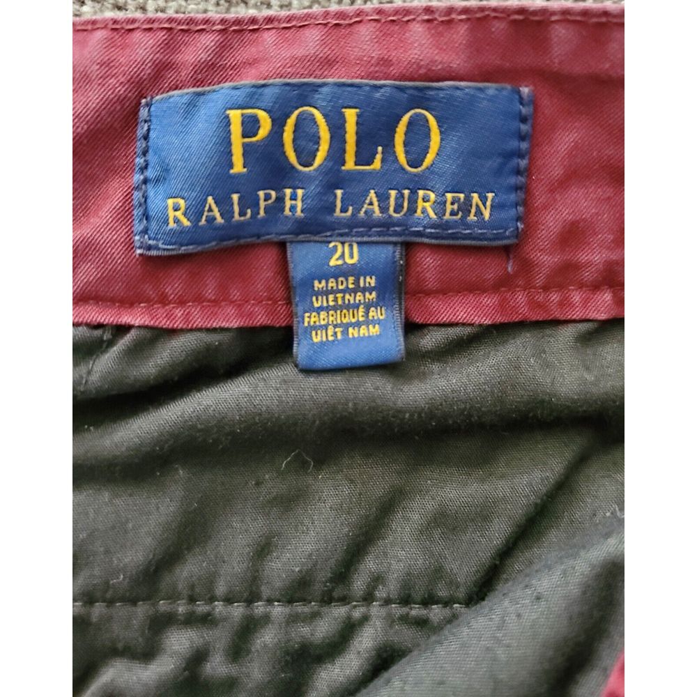 Polo Ralph Lauren Boy's Kids Cotton Chinos Burgundy Size 20 - Picture 5 of 5